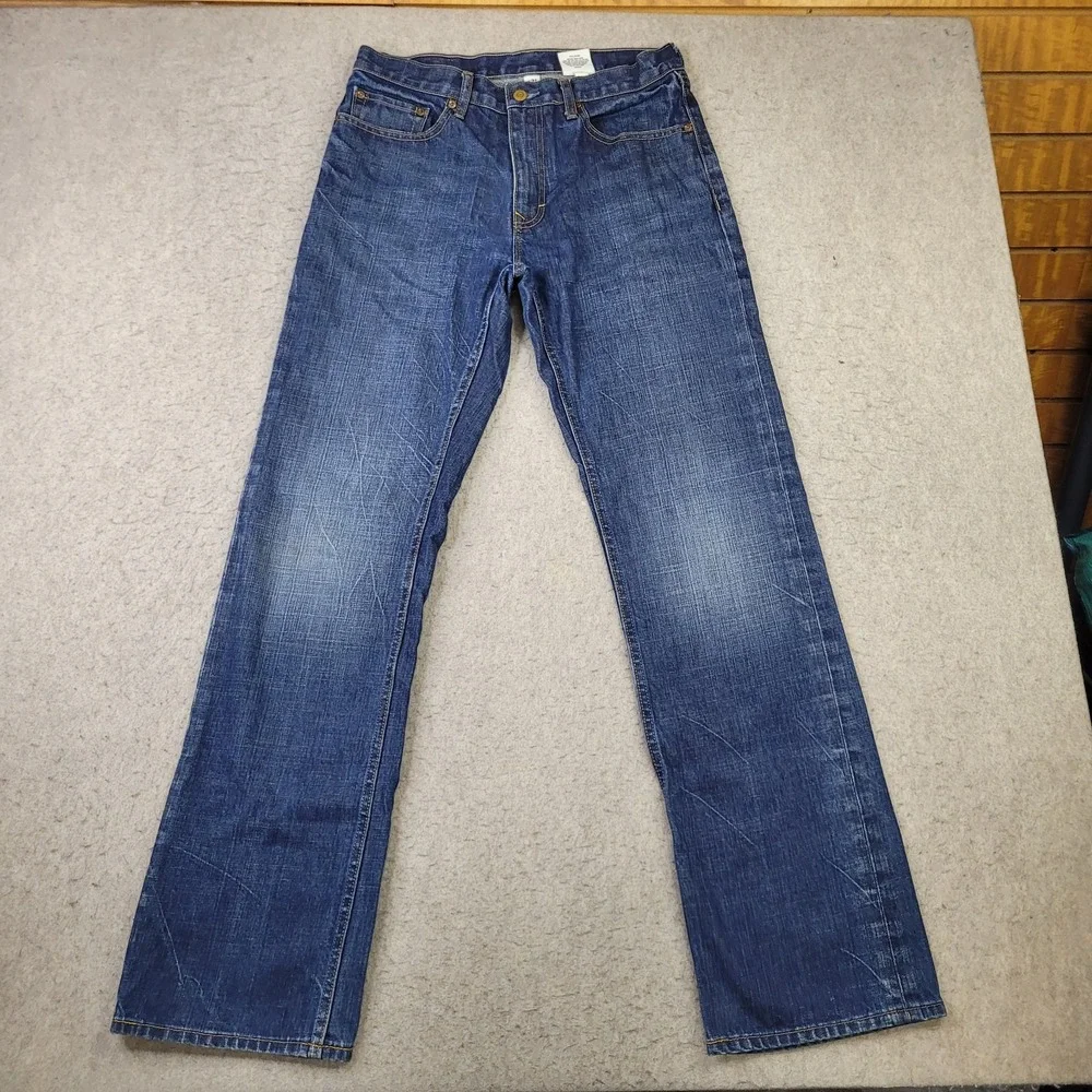 Vintage Banana Republic Straight Leg 078 Mens 31x34 Blue Y2K Baggy Denim